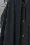Mutedance 24 Autumn and Winter Collarless Buttoned Belt Long Coat MD-MD24FW19-GRAY MD24FW19 MD24FW20